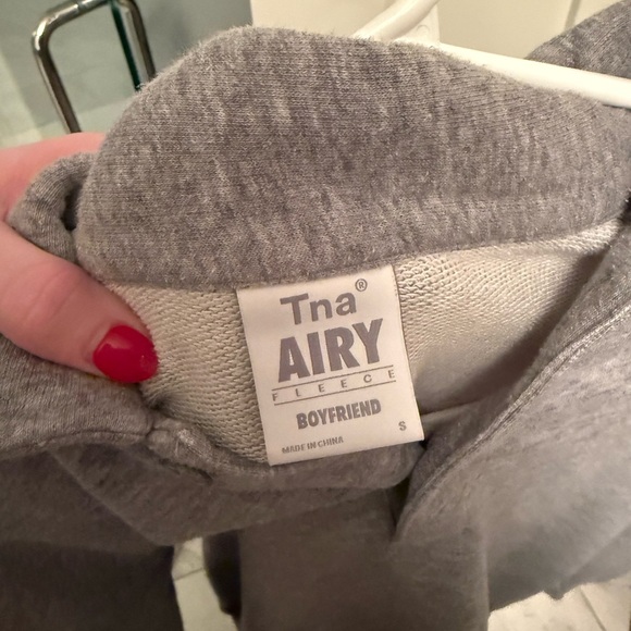 TNA Airy Fleece Boyfriend Sweatshirt in Gray - Picture 3 of 3